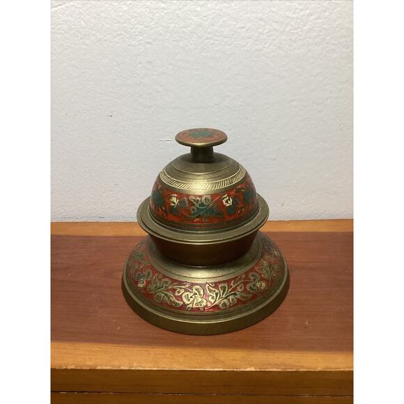 Enamel Brass Pitcher Elephant Claw Bell Made In India - Picture 7 of 11